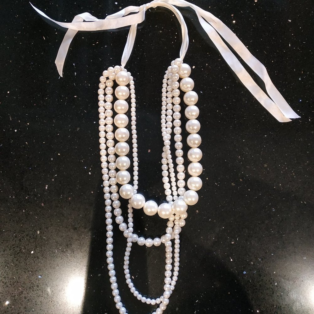 Faux Pearl Statement Necklace
